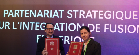 Lors de la signature d'un mémorandum d’entente entre ABA Technology et le groupe Atos, en marge du GITEX Africa, le 7 avril 2026, à Marrakech.