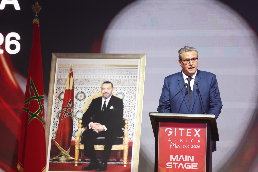 Aziz Akhannouch, Chef du gouvernement, lors de la cérémonie d’ouverture de la quatrième édition du GITEX Africa Morocco, le 7 avril 2026.