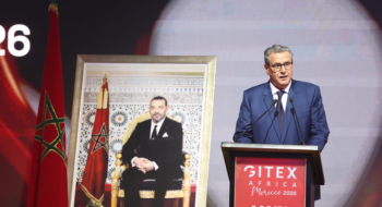 Aziz Akhannouch, Chef du gouvernement, lors de la cérémonie d’ouverture de la quatrième édition du GITEX Africa Morocco, le 7 avril 2026.