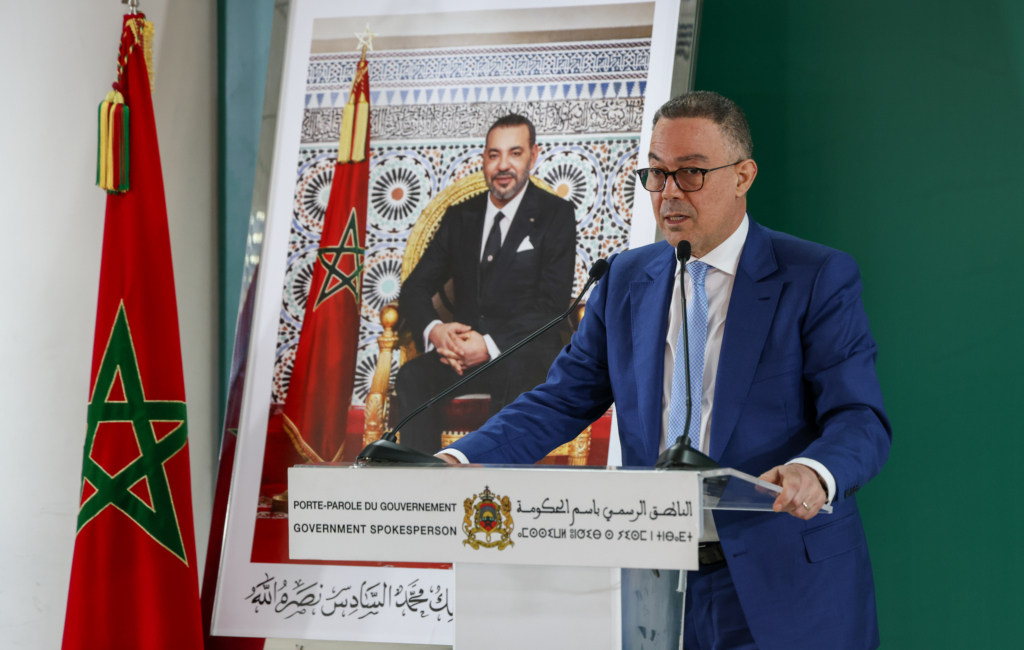 Fouzi Lekjaa, ministre chargé du Budget, lors du point de presse à l'issue de la réunion du Conseil de gouvernement le 2 avril 2026.