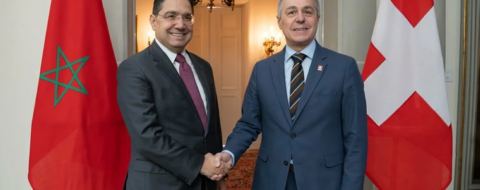 Le ministre des Affaires étrangères, Nasser Bourita, et son homologue suisse, Ignazio Cassis, lors de leur rencontre à Berne le 24 avril 2026. Crédit : DR