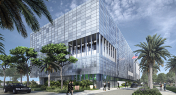 Une maquette numérique du nouveau consulat général des États-Unis à Casablanca Finance City.