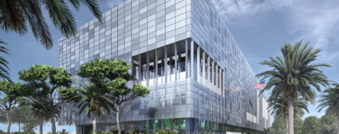 Une maquette numérique du nouveau consulat général des États-Unis à Casablanca Finance City.