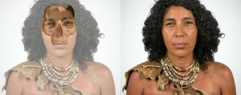 Reconstruction faciale basée sur skh001, une femme de 6 400 ans de Skhirat-Rouazi, Maroc