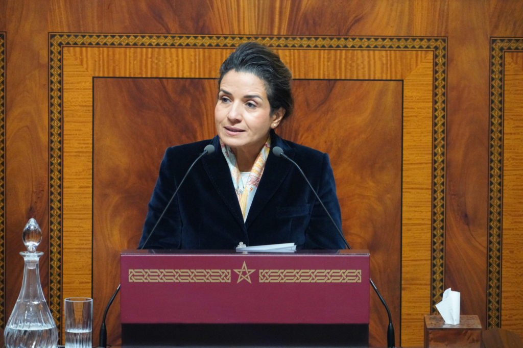 Leila Benali, ministre de la Transition énergétique et du Développement durable, devant la Chambre des représentants, le 3 février 2026.