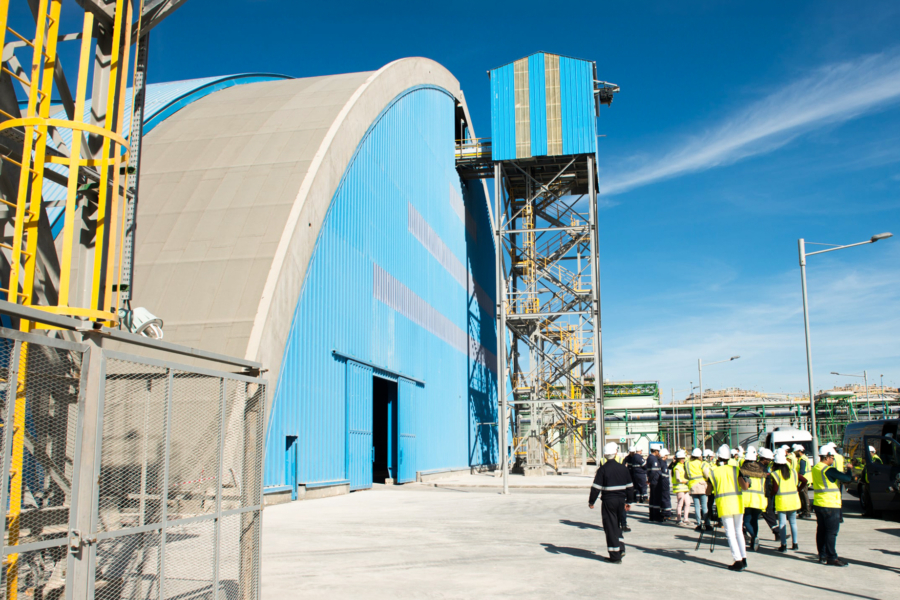 Un dépôt d'engrais du groupe OCP destinés à l'export, à Jorf Lasfar.