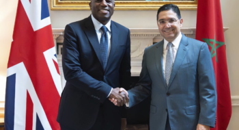 Nasser Bourita, ministre des Affaires étrangères, et le vice-premier ministre britannique David Lammy, le 23 avril 2026 à Londres.