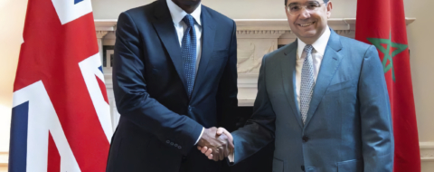 Nasser Bourita, ministre des Affaires étrangères, et le vice-premier ministre britannique David Lammy, le 23 avril 2026 à Londres.