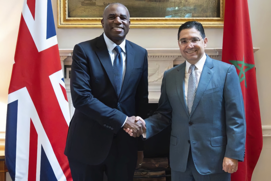 Nasser Bourita, ministre des Affaires étrangères, et le vice-premier ministre britannique David Lammy, le 23 avril 2026 à Londres.