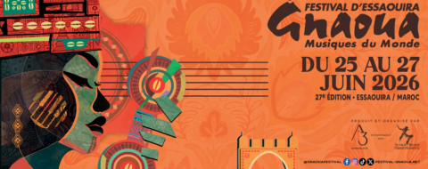 Visuel officiel de la 27e édition du Festival Gnaoua et Musiques du monde d’Essaouira, prévue du 25 au 27 juin 2026. Crédit : DR