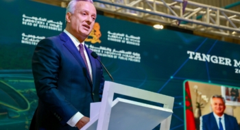 Karim Zidane, ministre de l'Investissement, de la Convergence et de l'Évaluation des politiques publiques, lors du lancement à Tanger Automotive City de l'unité de SFC Automotive Solutions.