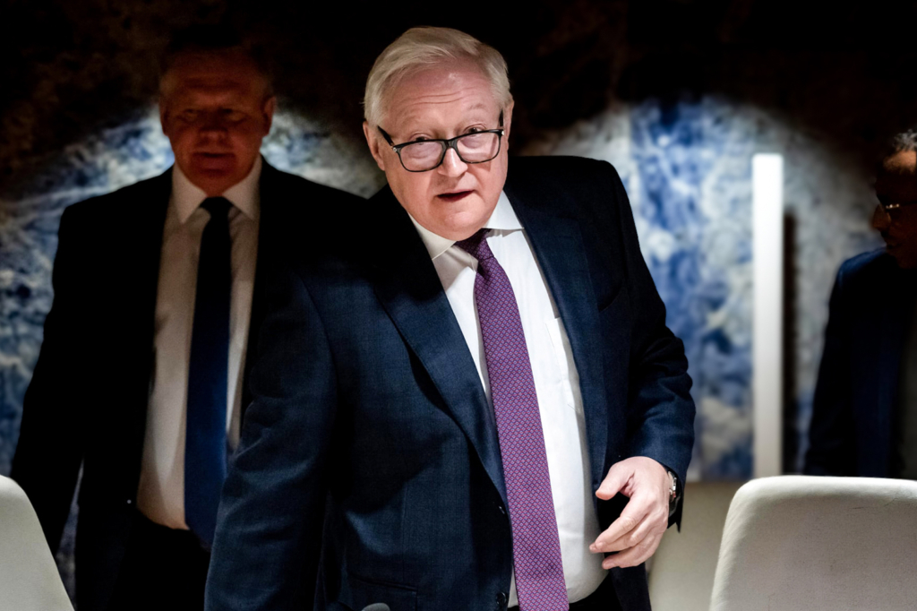 Le vice-ministre russe Sergueï Riabkov à la Conférence sur le désarmement à Genève, le 2 mars 2023.
