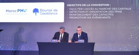 Signature d’un partenariat stratégique entre la Bourse de Casablanca et Maroc PME