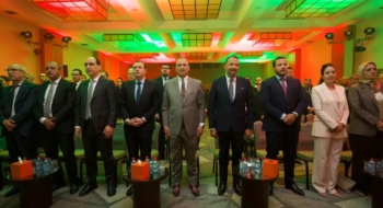 Ryad Mezzour, ministre de l’Industrie et du Commerce, et Omar Chaabi, président de l’Association professionnelle des industries de la céramique (APIC), lors de la première édition de la Journée nationale de la céramique, le 15 mai à Casablanca. Crédit : APIC
