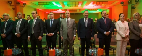 Ryad Mezzour, ministre de l’Industrie et du Commerce, et Omar Chaabi, président de l’Association professionnelle des industries de la céramique (APIC), lors de la première édition de la Journée nationale de la céramique, le 15 mai à Casablanca. Crédit : APIC