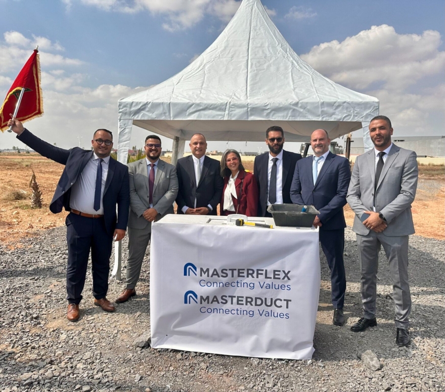 Cérémonie de pose de la première pierre de l’usine Masterduct Morocco SARL AU à Midparc, Nouaceur