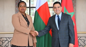 Alice N’Diaye, ministre des AE malgache reçue par Nasser Bourita à Rabat.