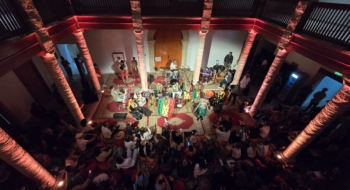 Une session de jam du programme « Berklee at the Gnaoua and World Music Festival », dans les locaux de l’ancien consulat du Danemark, à Essaouira, le 26 juin 2026.