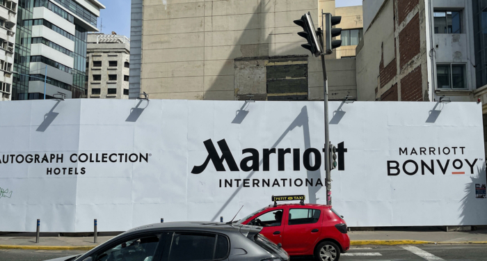 Le chantier bloqué du Marriott Bonvoy, situé dans le centre-ville de Casablanca.