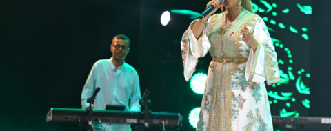 La chanteuse Statia lors de son concert sur la scène de Salé, le 21 juin 2026, dans le cadre de la 21e édition du festival Mawazine - Rythmes du monde.
