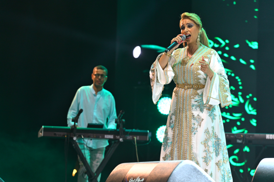 La chanteuse Statia lors de son concert sur la scène de Salé, le 21 juin 2026, dans le cadre de la 21e édition du festival Mawazine - Rythmes du monde.