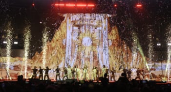Le groupe sud-coréen Itzy sur la scène OLM Souissi, dans le cadre de la 21e édition du Festival Mawazine - Rythmes du monde, le 23 juin 2026 à Rabat.