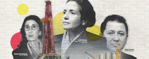Leila Benali, ministre de la Transition énergétique, Amina Benkhadra, DG de l'ONHYM, Imad Toumi, CEO de Managem.