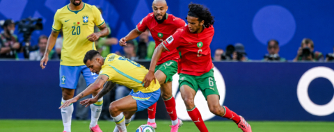 Lors du match Maroc-Brésil au Mondial
