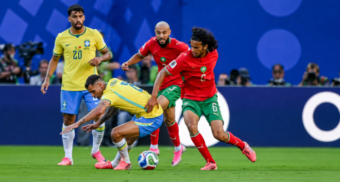Lors du match Maroc-Brésil au Mondial