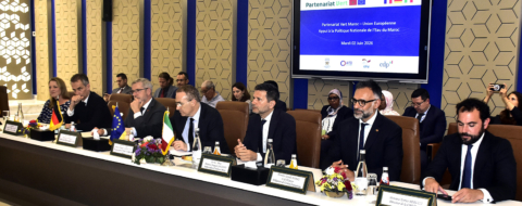 Lors de la cérémonie de lancement du programme d'appui de l'UE à la Politique nationale de l'eau, le 2 juin 2026, à Rabat.