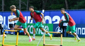 Séance d’entraînement des Lions de l’Atlas le 18 juin, organisée au stade Revolution Training Center de Boston