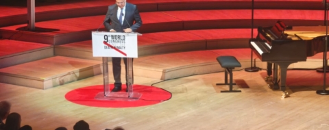 Le ministre de la Justice, Abdellatif Ouahbi, lors de son intervention à la 9e Conférence internationale sur l'abolition de la peine de mort, organisée à Paris. Crédit : Ministère de la Justice