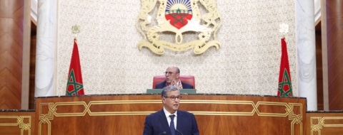 Le Chef du gouvernement, Aziz Akhannouch, lors de la séance mensuelle consacrée à la politique générale, mardi 30 juin 2026 à la Chambre des conseillers. Crédit : Chefferie du gouvernement