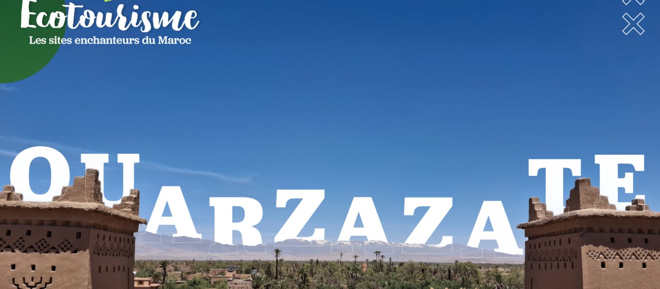 Vue d'ensemble de l'une des oasis d'Ouarzazate.