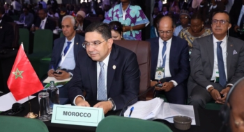 Nasser Bourita, ministre des Affaires étrangères, de la Coopération africaine et des Marocains résidant à l'étranger, au Sommet extraordinaire de l'Union africaine (UA) sur l'élimination du Sida et le renforcement des systèmes de santé à l'horizon 2030, le 22 juillet 2026, à Accra, au Ghana.