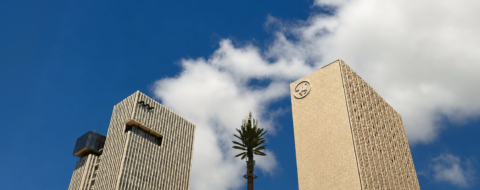 Les sièges d'Attijariwafa bank et de BCP à Casablanca Finance City.