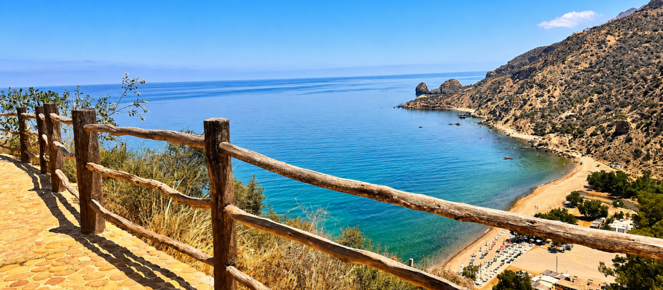 La belle anse de Cala Iris, village côtier paradisiaque situé dans la province d'Al Hoceima.