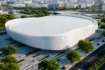Une maquette numérique du projet de salle omnisports couverte dans la zone de Lahjajma, à Casablanca.