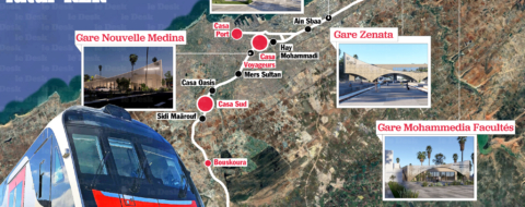 Grand Casablanca : tracé et gares du futur RER.