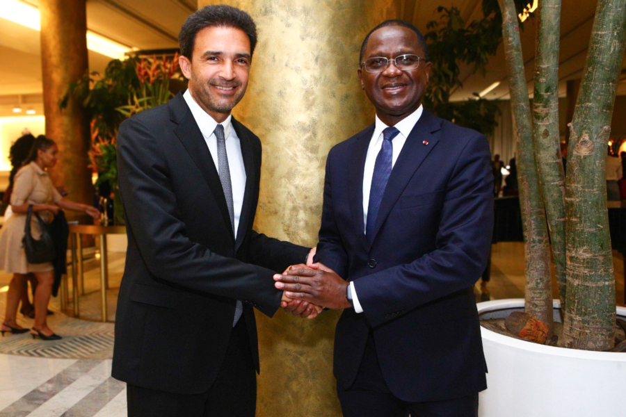 Mehdi Tazi, président de la CGEM, et Ahmed CISSE, président de la Confédération générale des entreprises de Côte d'Ivoire (CGECI).